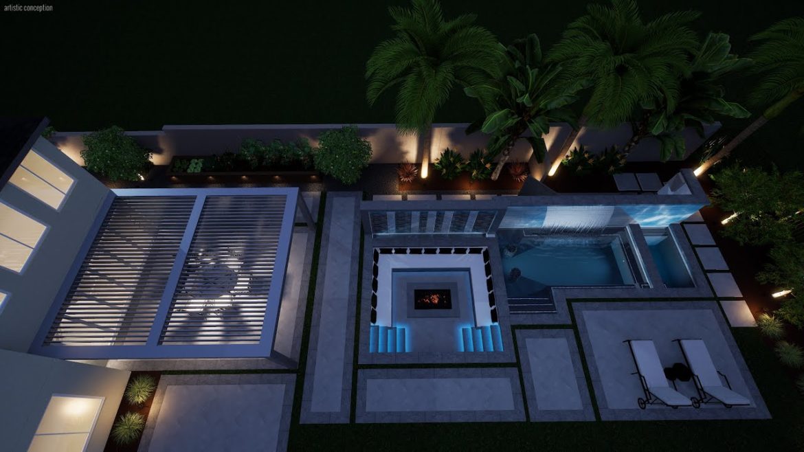 3D Pool & Landscape Design – Modern Spool w/ Cold Plunge – San Juan Capistrano, CA 3D Pool & Landscape Design - Modern Spool w/ Cold Plunge - San Juan Capistrano, CA