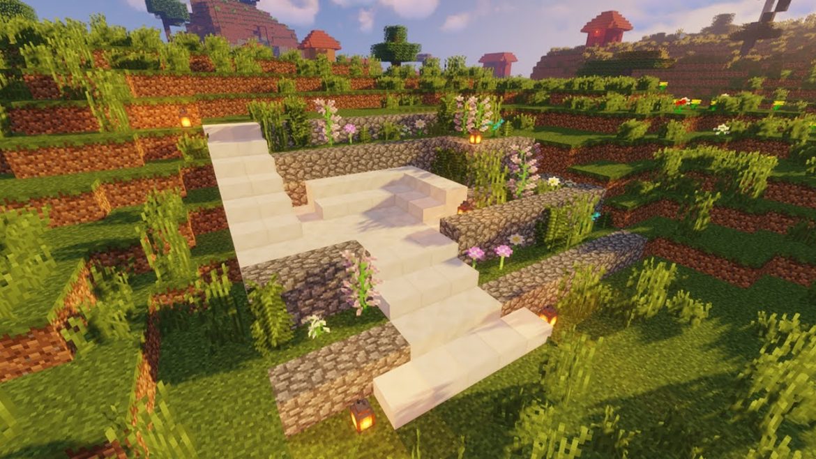 ⛏️ Minecraft: Sloping garden design