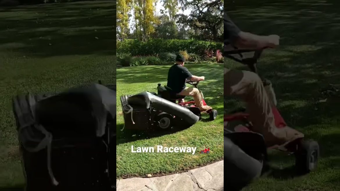 Burning rubber on this grass raceway 😮‍💨 #landscape #race #lawncare