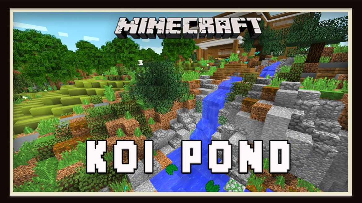 Minecraft: Koi Pond Garden Landscaping Design  (Modern House Tutorial  Ep. 26)