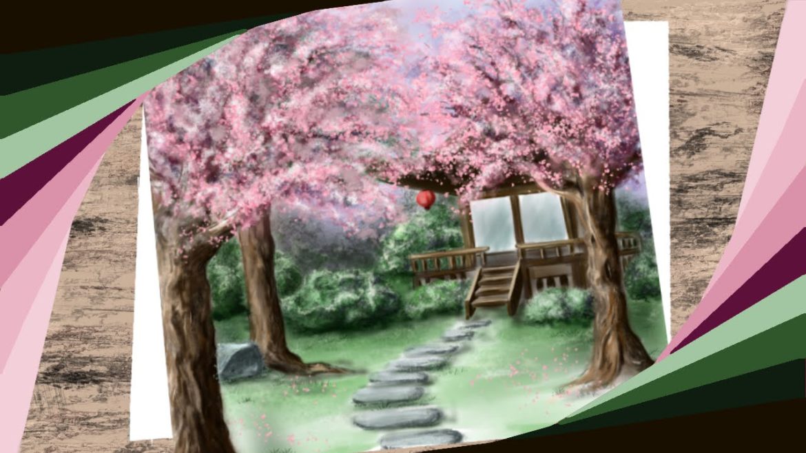 Japanese landscape - Speed painting | Obibi