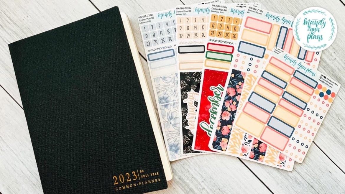 Weekly & Monthly Sticker Kits for B6 Common Planner | Extra Labels | Sterling Ink | Mandy Lynn Plans