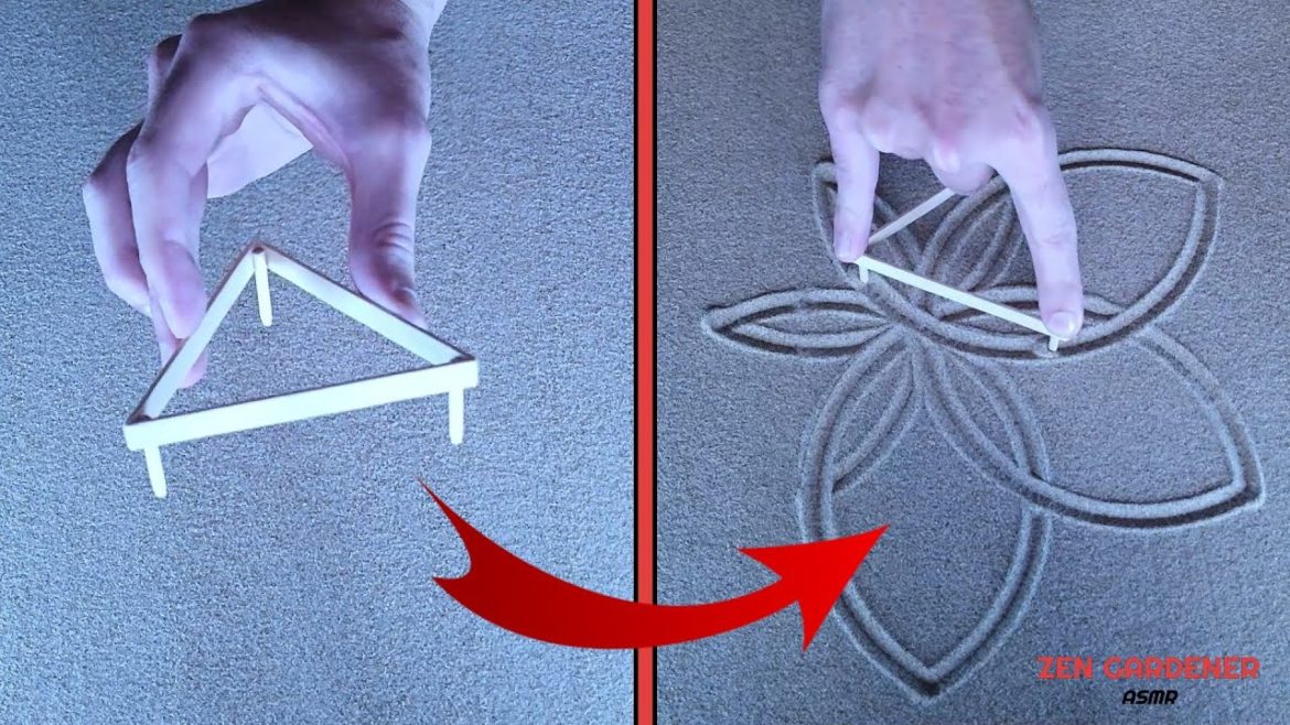 Precise Visual ASMR Just rotating a TRIANGLE! 👌 -- Zen Gardener ASMR -- Sand Art