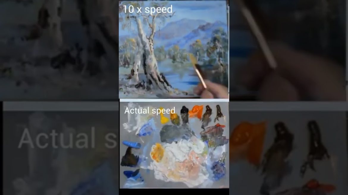PAINTING TIME-LAPSE Oil Painting Australian Landscape #shorts PAINTING TIME-LAPSE Oil Painting Australian Landscape #shorts