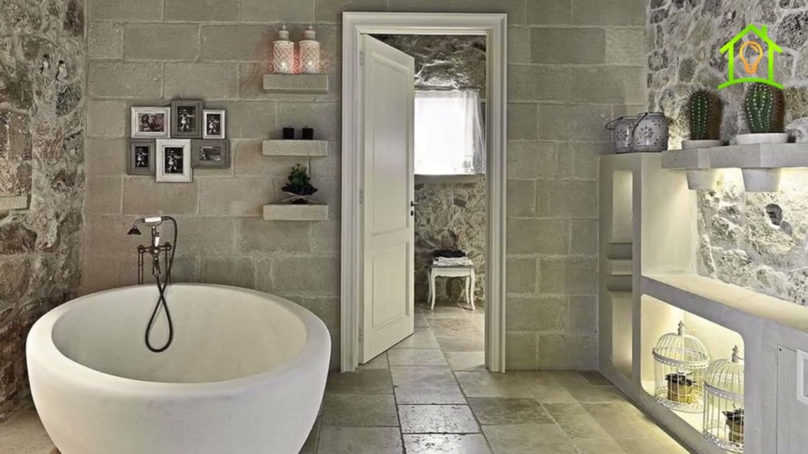 Awesome Bathrooms Decor Ideas with stone trim | Modern Stone Bathroom
