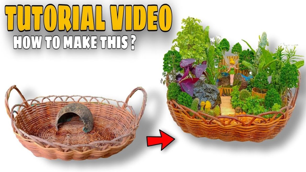 DISH GARDEN DESIGN IDEAS : Fairy Garden in a Fruit Basket 🦋🌿 ( TUTORIAL VIDEO ) DISH GARDEN DESIGN IDEAS : Fairy Garden in a Fruit Basket 🦋🌿 ( TUTORIAL VIDEO )