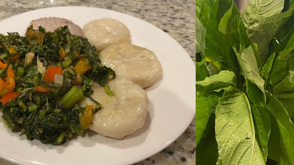 Reap and cook callaloo from my backyard garden | how to cook Jamaican style callaloo & saltfish