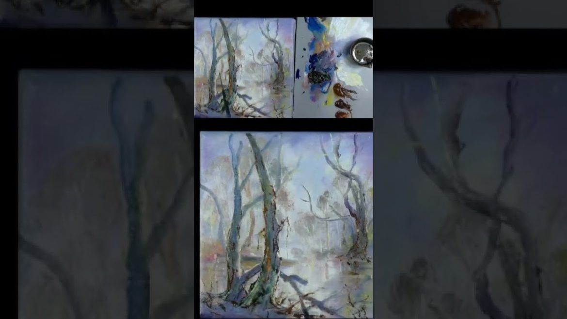 Oil PAINTING TIME-LAPSE - ‘Evening Landscape’ - #shorts #artshorts