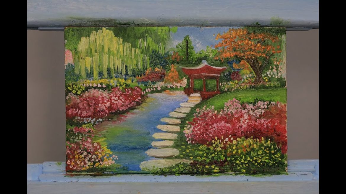 Como pintar un Japanese garden ( un Jardín Japones)Una pintura al día       # 134.