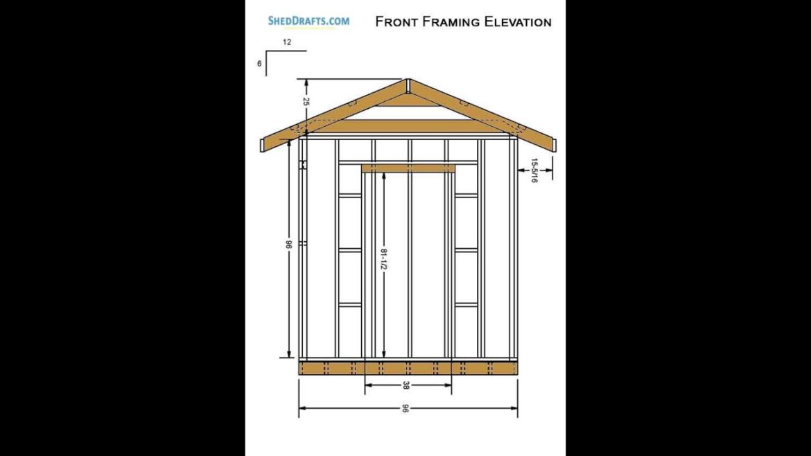 8x8 Gable Garden Storage Shed Plans Blueprints