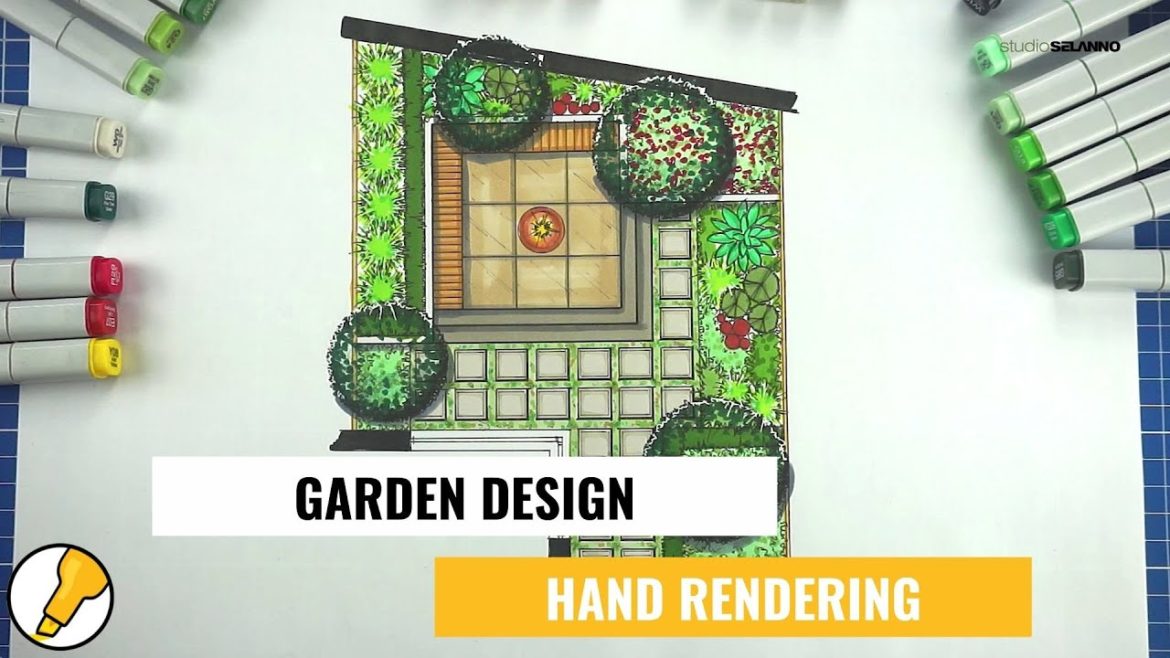 HOW TO Hand Render a Garden Design with Alcohol Markers #12 HOW TO Hand Render a Garden Design with Alcohol Markers #12