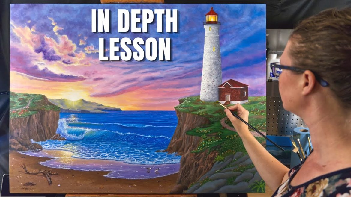 "Radiant Tides" - Sunset Seascape | In-Depth Lesson for Oil Painting