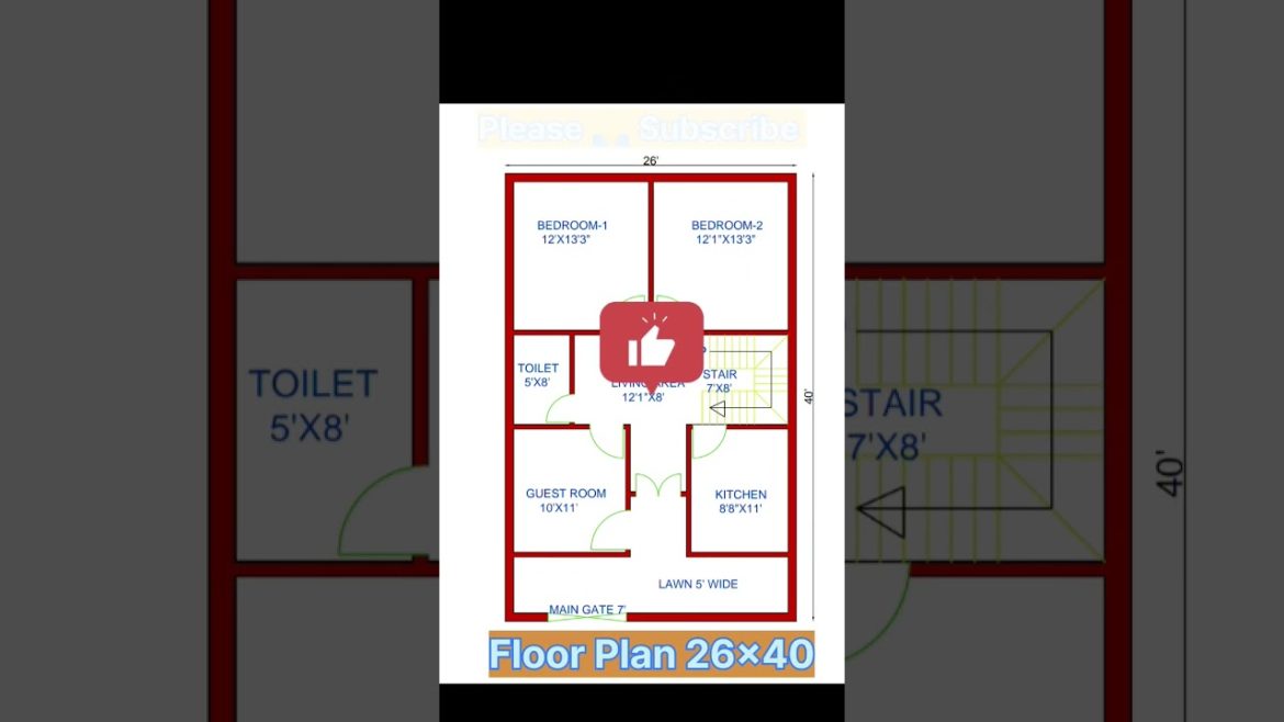 26x40 House plan || East Facing 3 bhk house plan With Vastu #shorts #shortsvideo #viral #viralvideo