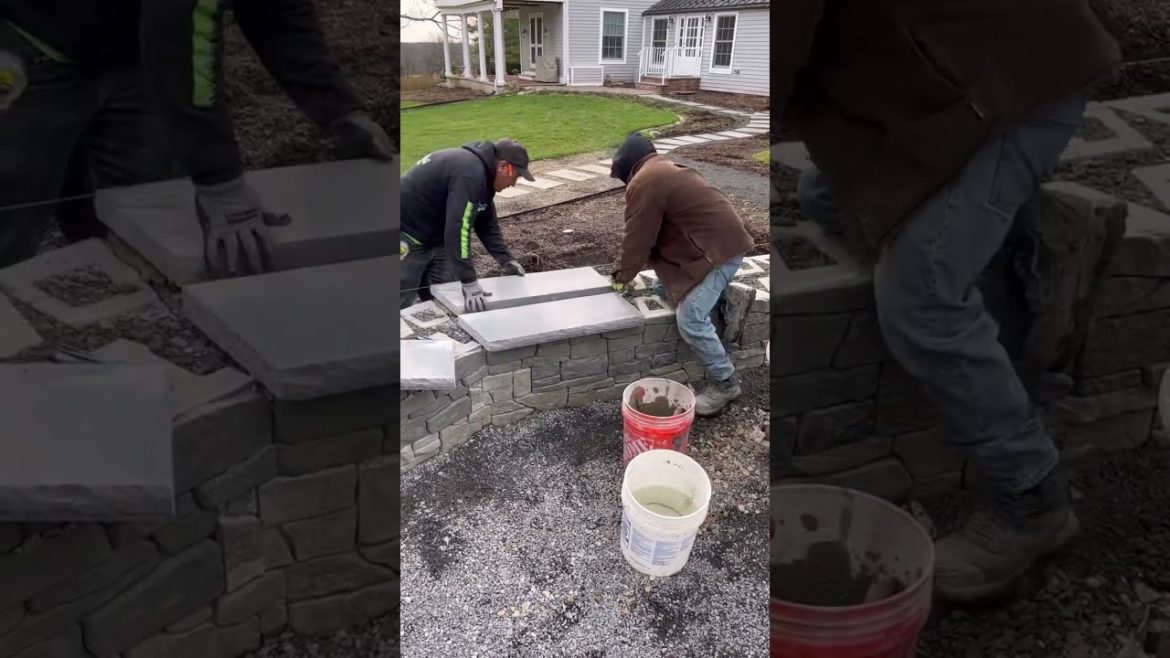 Adding a retaining wall in Bedminster, NJ #retainingwall #pavers #landscapedesign #landscaping