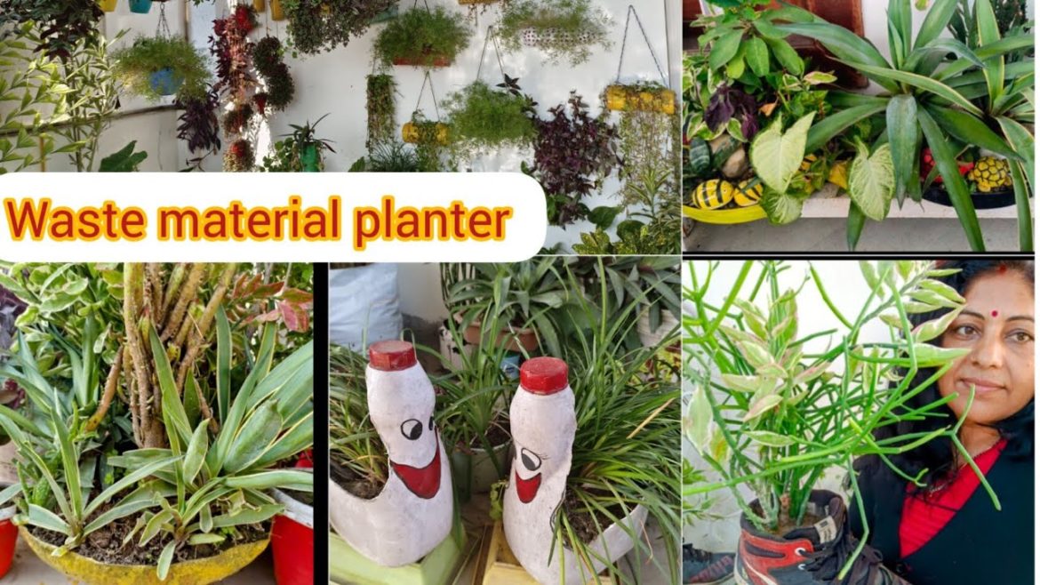 #diy planters part 2 #waste material planter ideas||hanging planters#कबाड़ से जुगाड़🏡