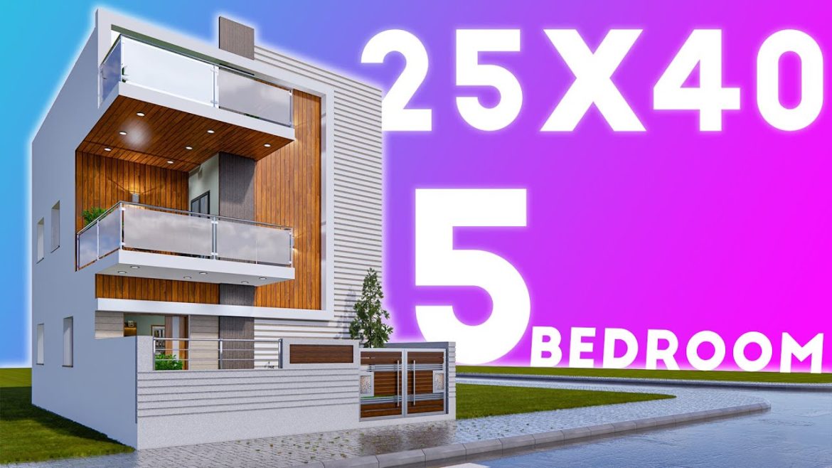 5 Bedroom House Design 25×40 Feet With Parking || 3D House Plan With Roof Top Garden Plan#175 5 Bedroom House Design 25x40 Feet With Parking || 3D House Plan With Roof Top Garden Plan#175