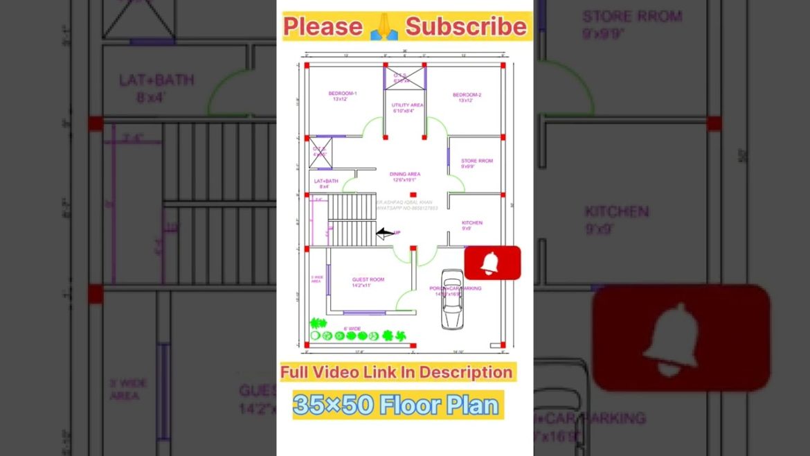 35x50 House Plan|| 3BHK South Facing House Plan|| #shorts #2dhouseplan #viral