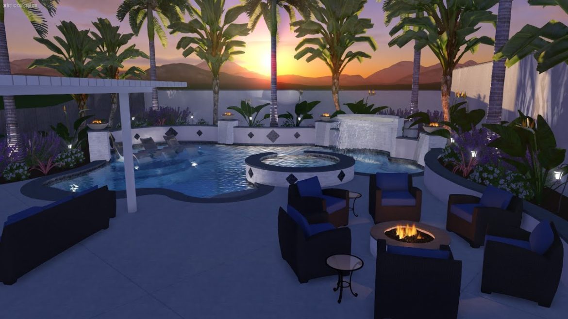 Pool & Landscape Design - Resort Style Backyard Oasis