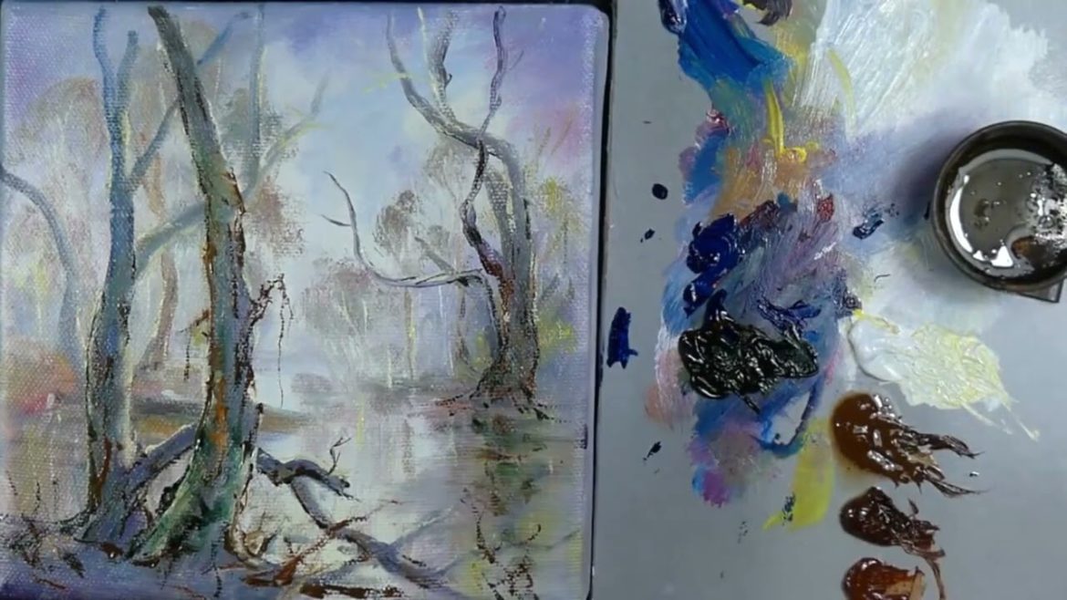 Evening Australian Bush Landscape Oil Painting