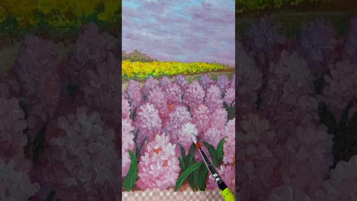 Melukis pemandangan pohon sakura / Acrylic paint on sketchbook