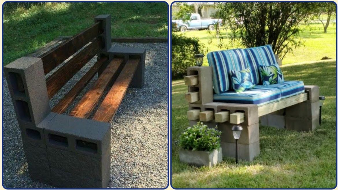 Garden Sitting Block Bench For Wooden - Aesthetic Colorful Design Ideas