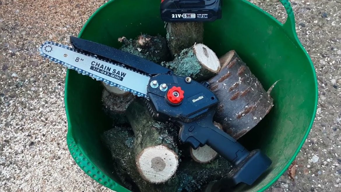 SeeSii Cordless 8 Inch Mini Chain Saw Unboxing & Review 🍁 Links In Description #loggingandstorage