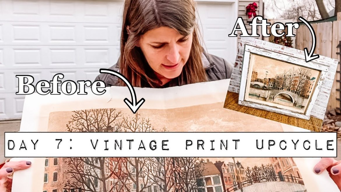 25 Days of Thriftmas - Day 7: Vintage Print found at the Goodwill Bins - Let's Upcycle It!
