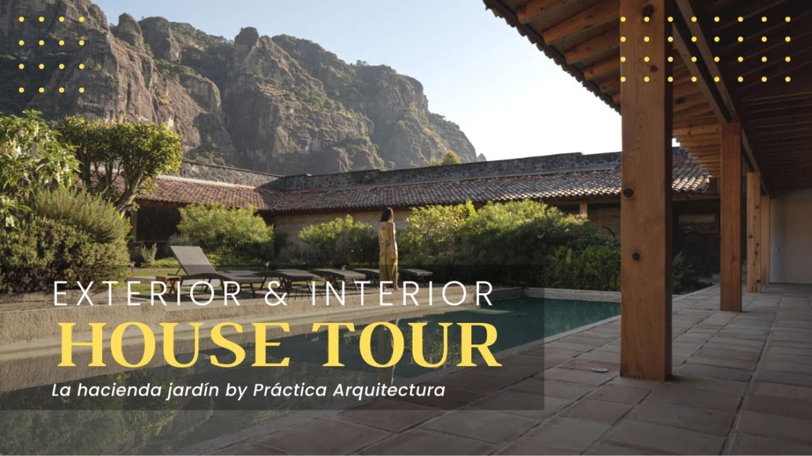 La hacienda jardín - Family Weekend House Design With Volcanic Stone and Pine Wood