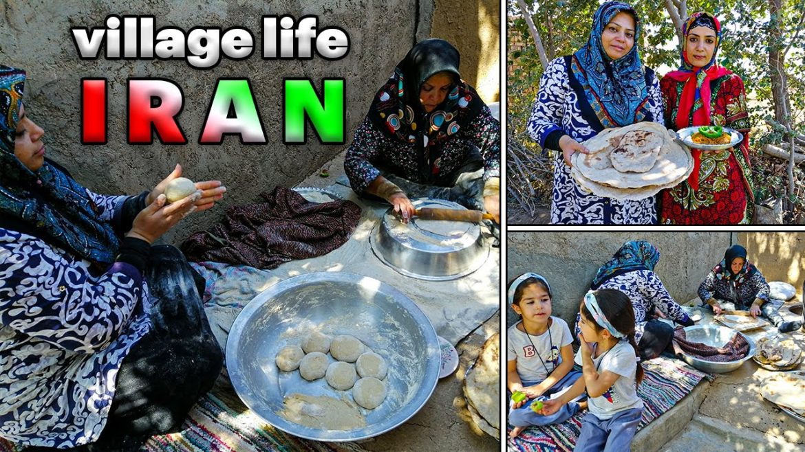 cooking bread in the village | rural lifestyle | kashke bademjan lunch