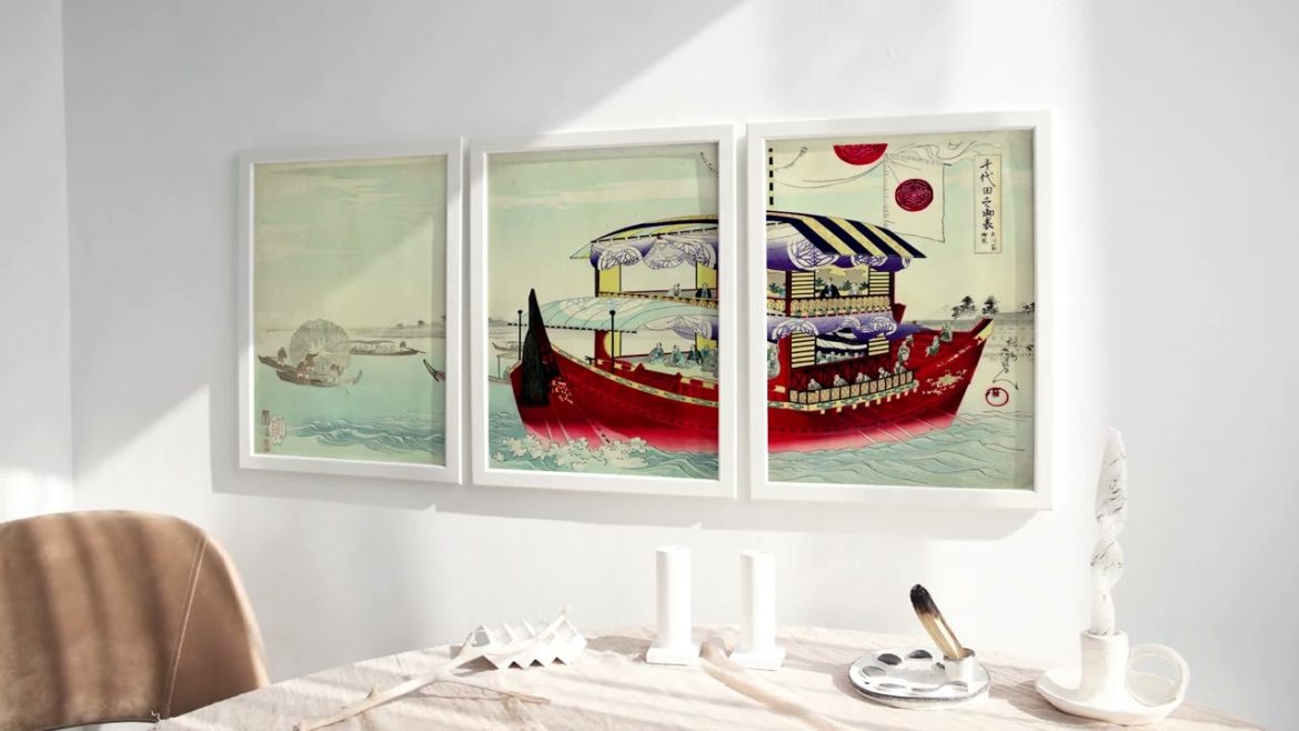 [NEW] Set of 3 Posters Ukiyo-e Art Piece "Suzuki Harunobu"