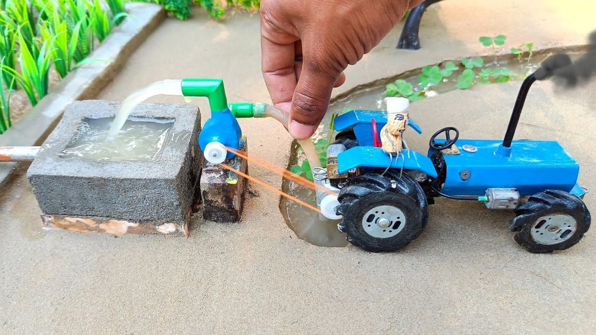 diy tractor Motor supply water pump science project @KeepVilla