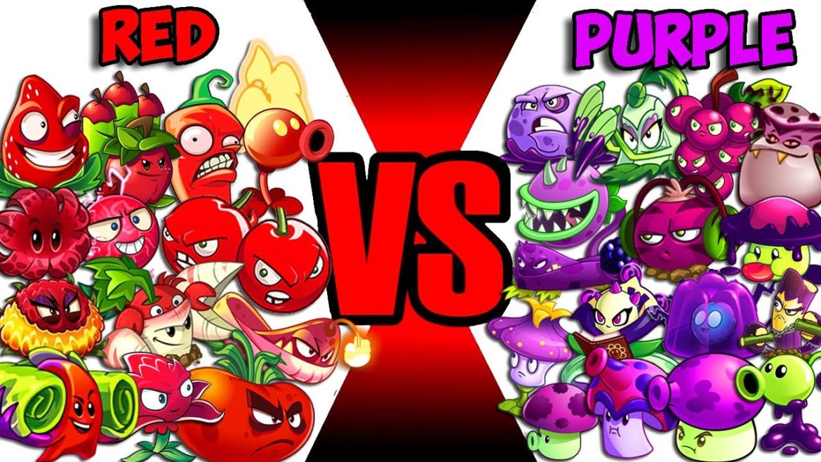 Team PURPLE vs RED Plants - Who Will Win? - PvZ 2 Team Plant Battlez