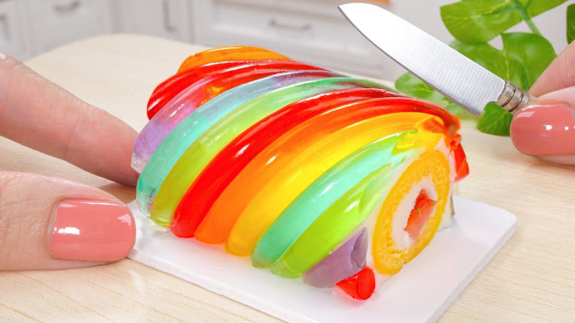 Satisfying Miniature Rainbow Jelly Roll Cake Decorating | Beautiful Tiny Rainbow Cake Compilation Satisfying Miniature Rainbow Jelly Roll Cake Decorating | Beautiful Tiny Rainbow Cake Compilation