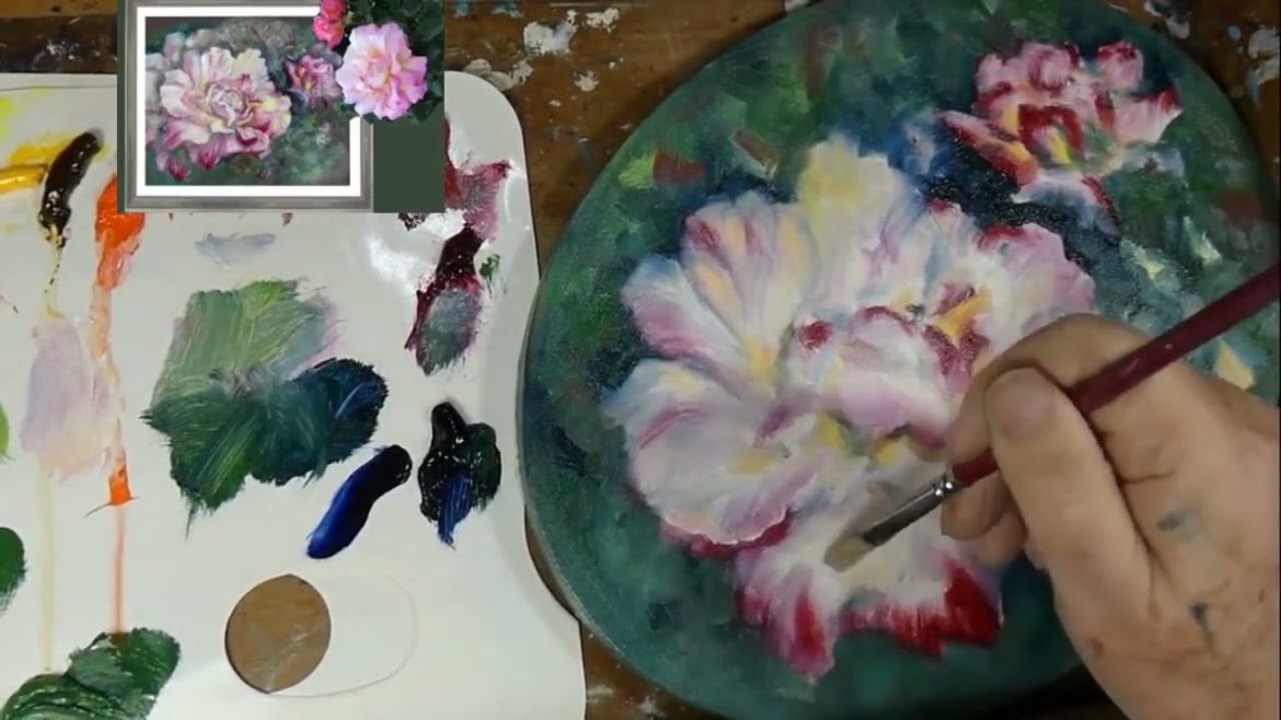 Brush & Painting Knife Rose Oil Painting Brush & Painting Knife Rose Oil Painting