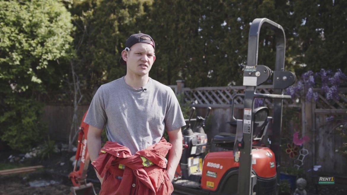 Backyard Landscaping – Build A Deck With A MICRO EXCAVATOR – www.Rent1.ca Backyard Landscaping - Build A Deck With A MICRO EXCAVATOR - www.Rent1.ca