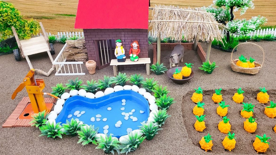 DIY making mini Farm Diorama with Pineapple Garden – Mini Hand Pumb Supply Water in Farm DIY making mini Farm Diorama with Pineapple Garden - Mini Hand Pumb Supply Water in Farm