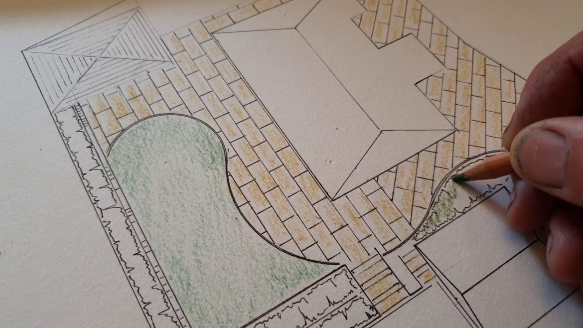 Concept Garden Design Proposal Hand Rendered In A2 Concept Garden Design Proposal Hand Rendered In A2