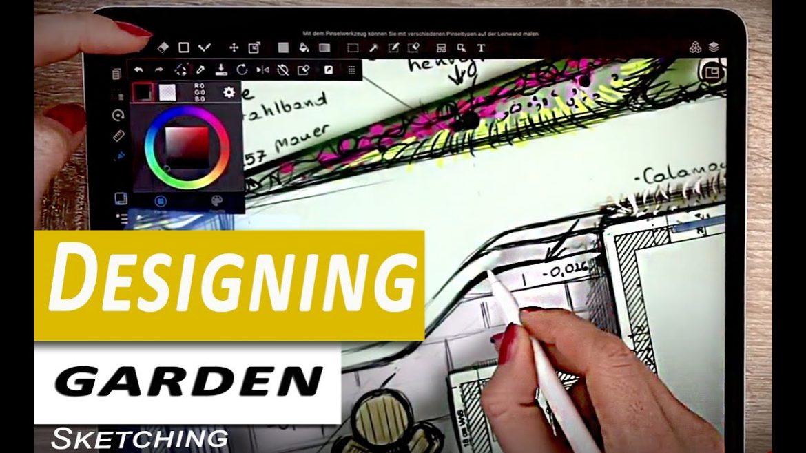 Living Garden Design, drawing on iPad Pro