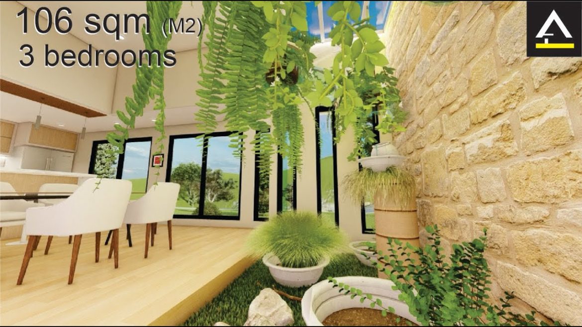 Modern small house design idea,  (with only 106 sqm)   simple bungalow / 3 bedroom / Juan Vera Modern small house design idea,  (with only 106 sqm)   simple bungalow / 3 bedroom / Juan Vera