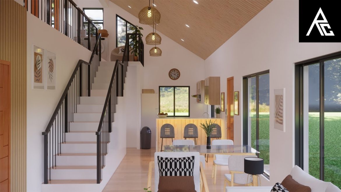 Minimalist 3-Bedroom Loft-Type Small House Design Idea (100 SQM Only)