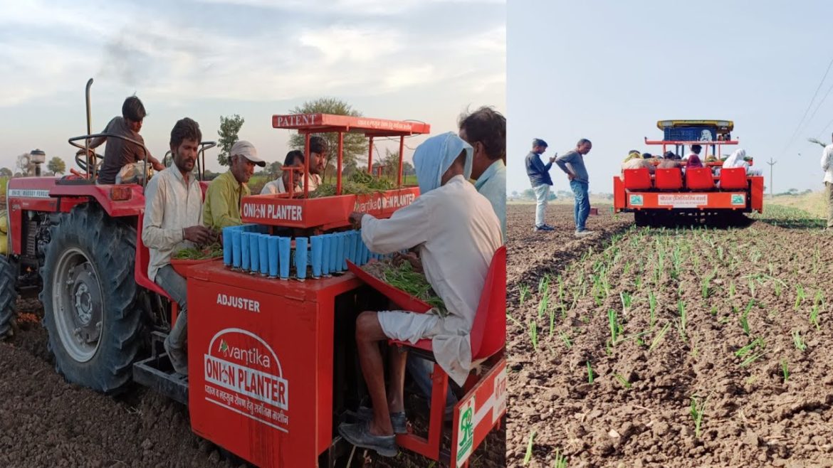 प्याज लगाने की सीड्रिल मशीन 😱😱 | Onion Planter Machine| Best onion Planter Machine video