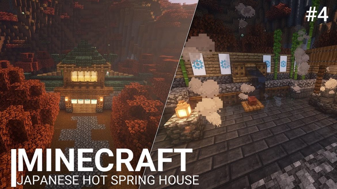 MINECRAFT: JAPANESE HOT SPRING HOUSE TUTORIAL #4