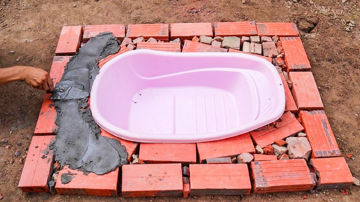 Use theold children's bathtub to make a duck pool // Cool garden design