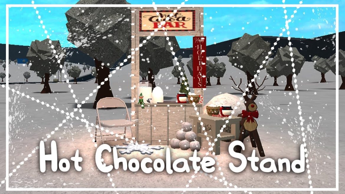 Building a Hot Chocolate Stand In Bloxburg | Welcome to Bloxburg | Christmas Edition