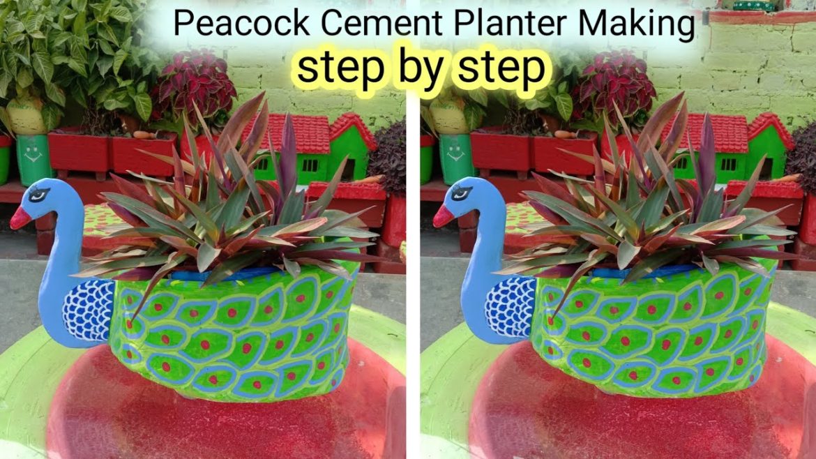 How to make Beautiful Peacock flower Pot with Plastic Bottles - How to make Garden Pot