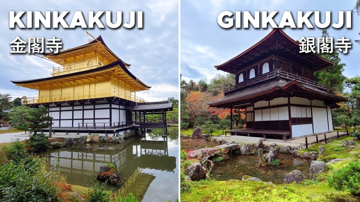 Walk in Kyoto, Japan - Kinkakuji 金閣寺 and Ginkakuji 銀閣寺 Japanese Gardens - 4K Virtual Tour