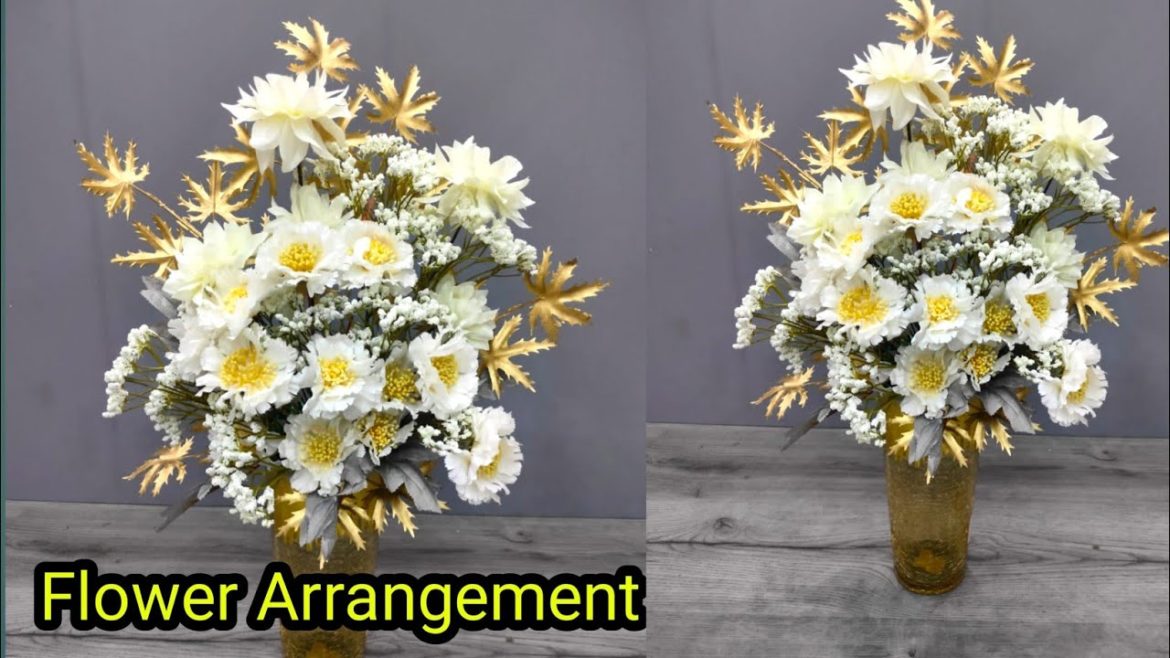 Flower Arrangement In Vase || How To Arrange Flowers || Flower Arrangement Tutorial For Beginners