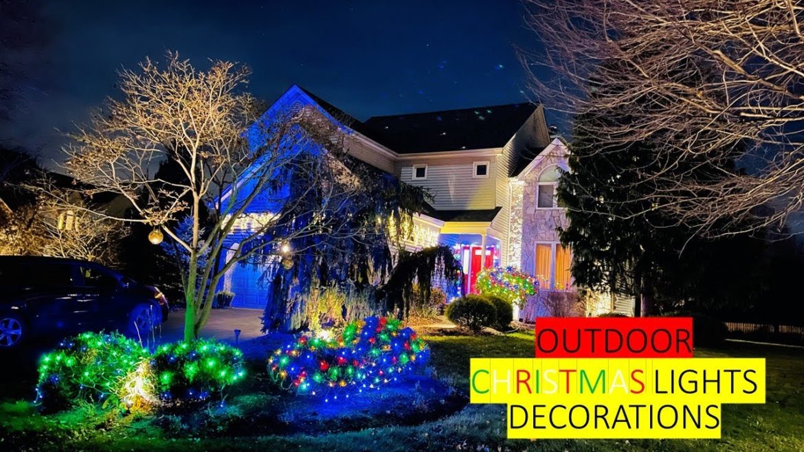 Christmas Lights Set up & Decoration around my home | Front yard Tour| Backyard Garden Highlights