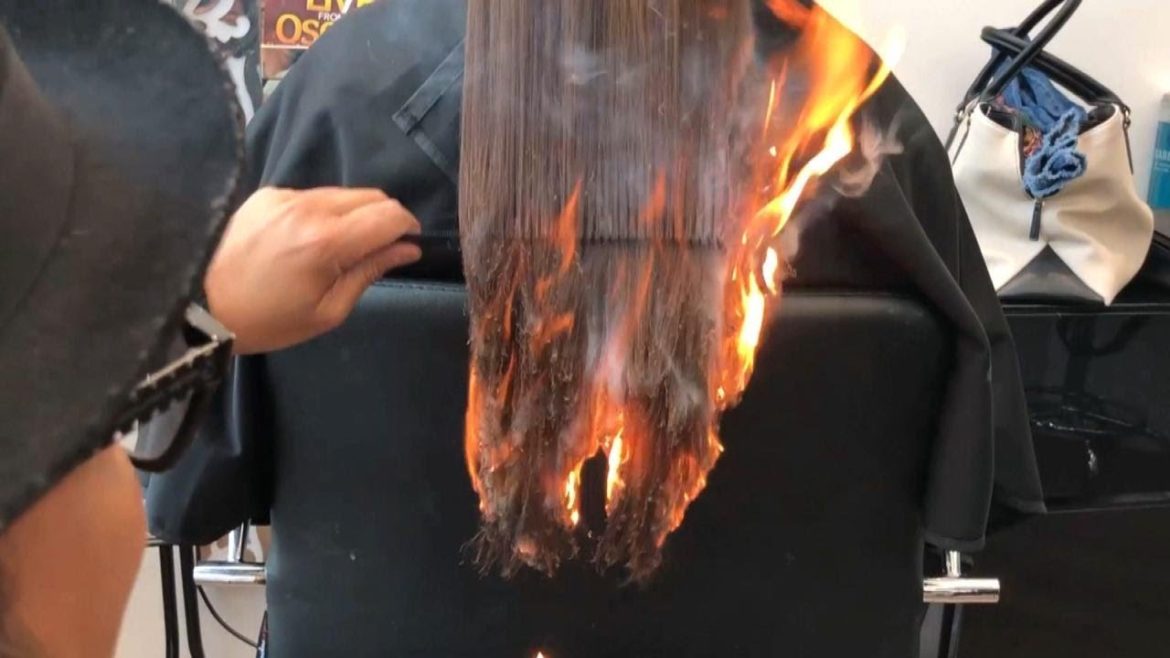 California Hair Stylist Sets Client's Hair on Fire to Get Rid of Split Ends California Hair Stylist Sets Client's Hair on Fire to Get Rid of Split Ends