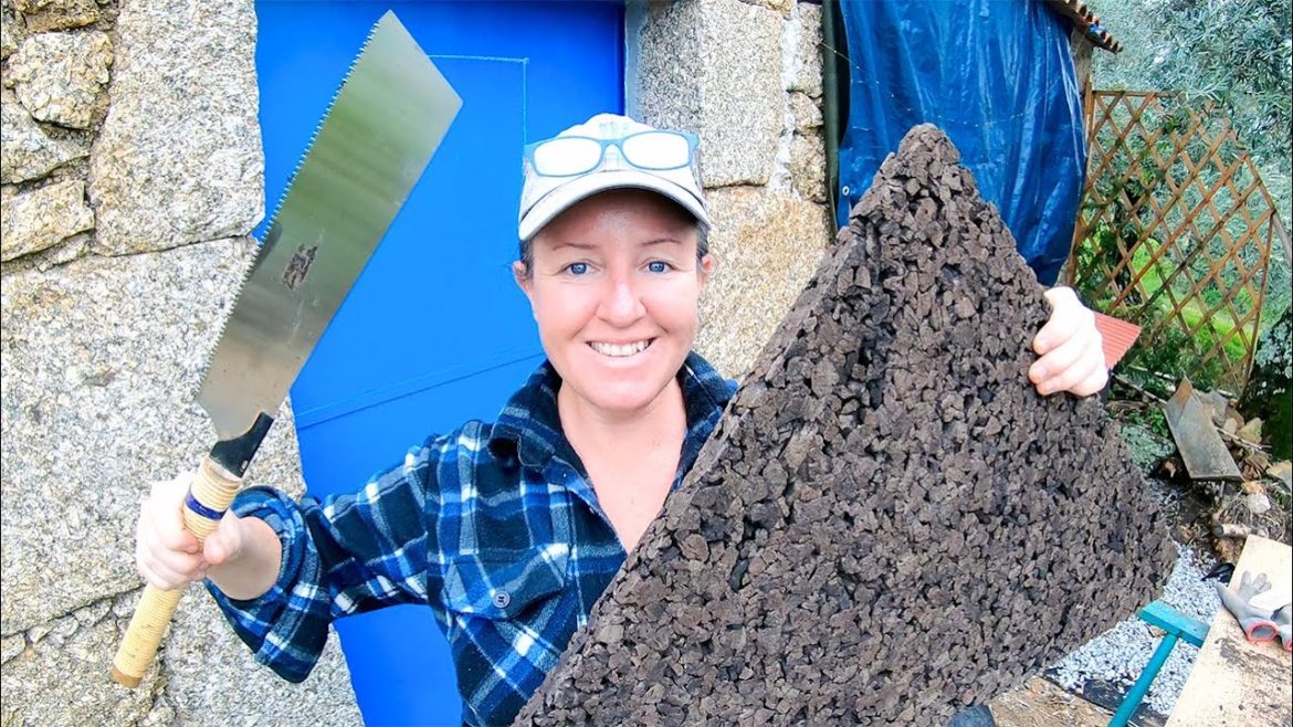 Using Cork to Insulate a Metal Door - Off Grid Barn Conversion in Portugal
